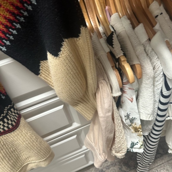 Anthropologie Black and Cream Cowl Neck Sweater with Nordic Pattern - Picture 7 of 8